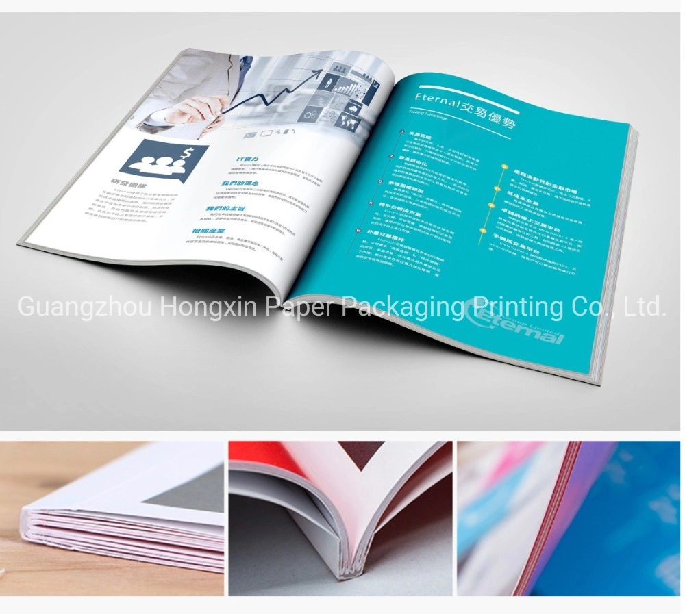 High Quality Printed Perfect Bound Books, Magazines, Brochures Saddle Stitching Binding Booklet Printing