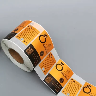 식품 포장 인쇄용 맞춤형 무광택 자체 접착 롤 크래프트 종이 디자인 라벨 스티커
